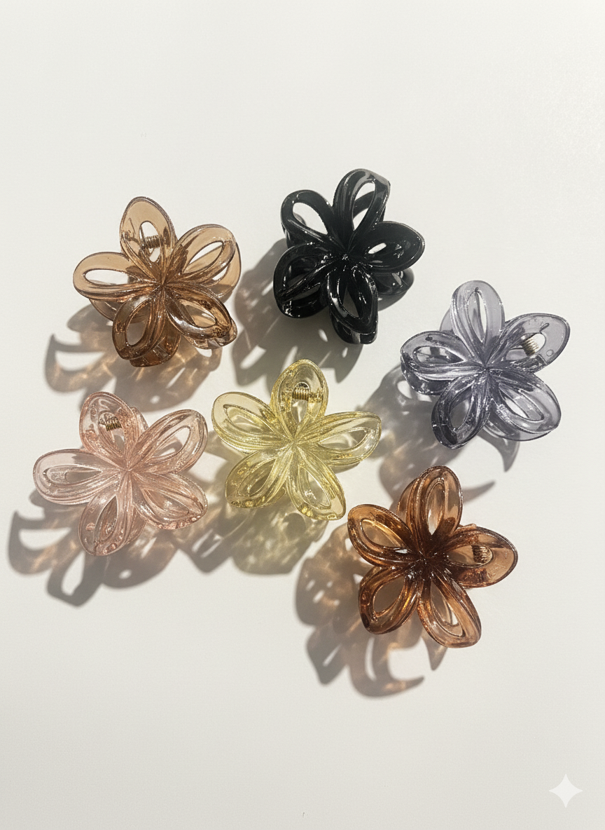 Glossy Petal Hair Clips