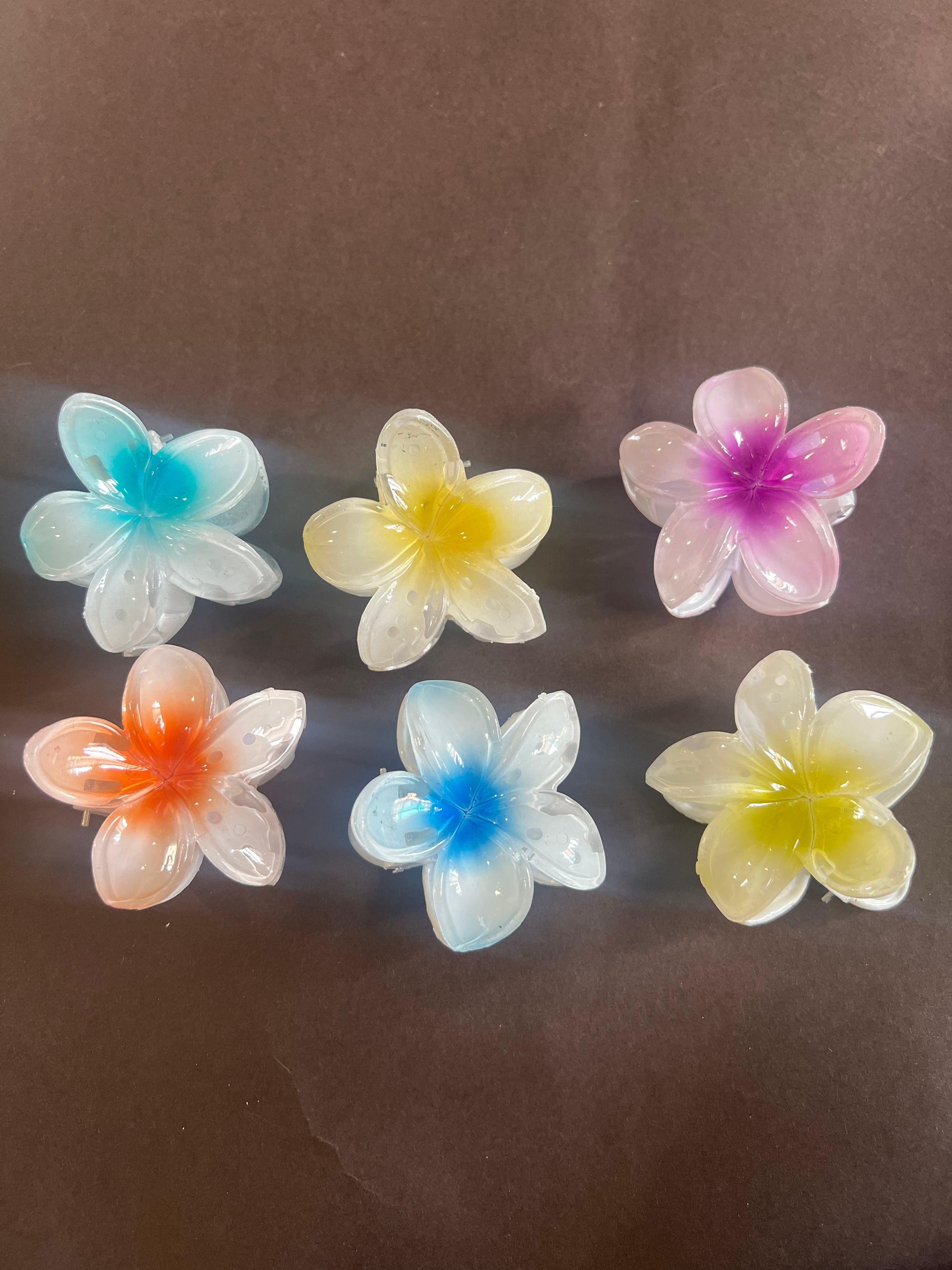 Pastel Shine Flower Clips