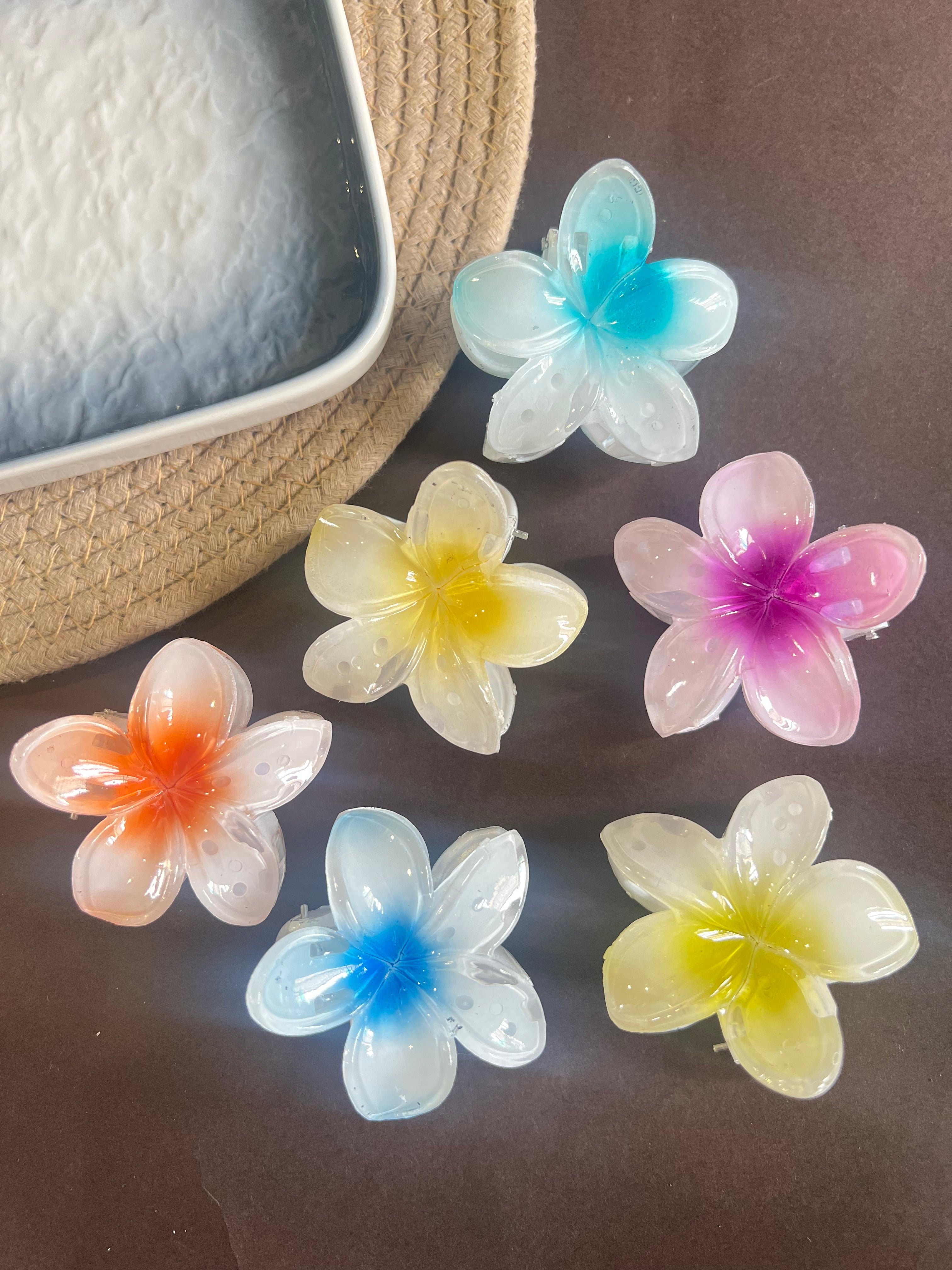 Pastel Shine Flower Clips