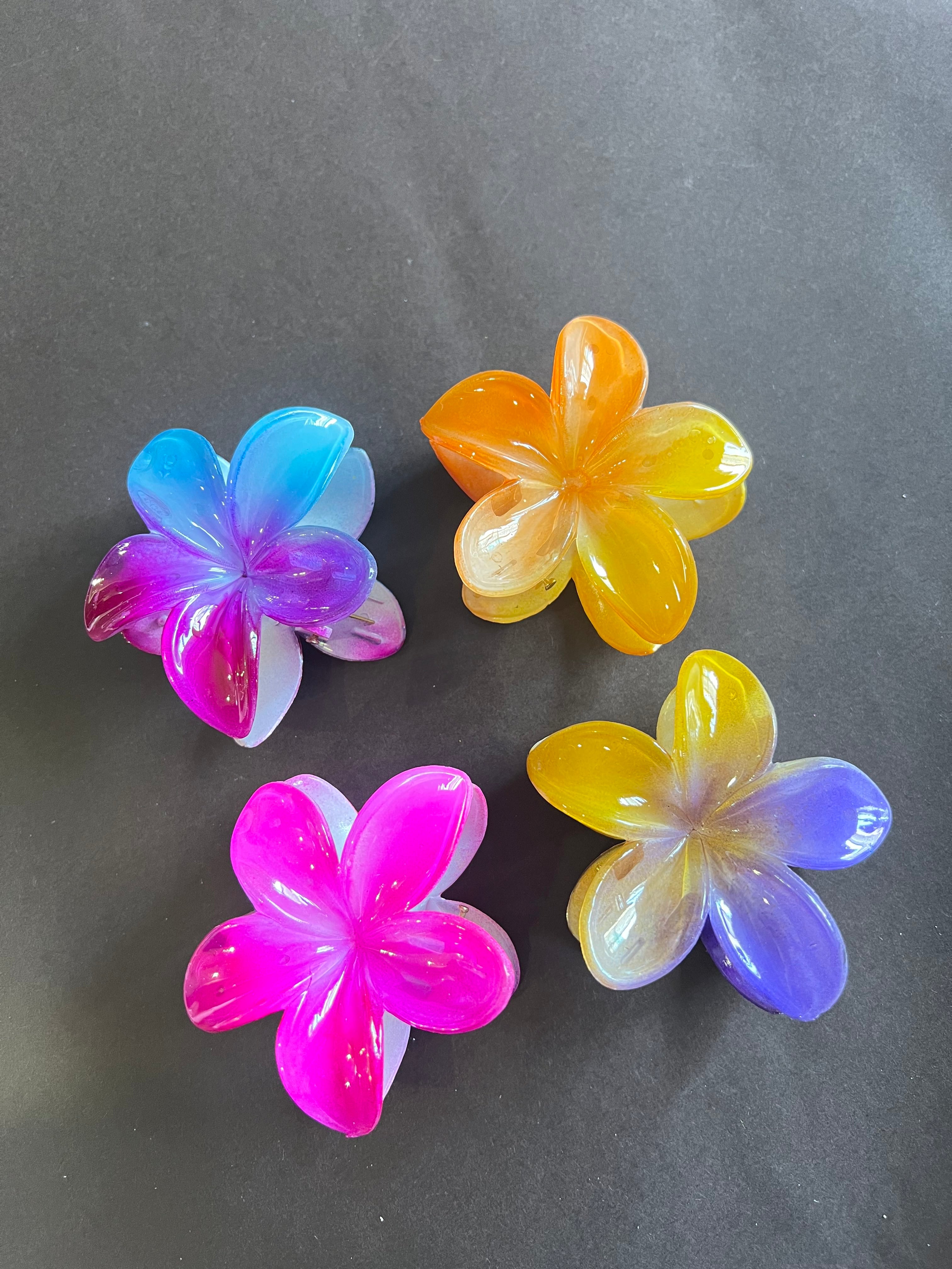 Ombre Shine Flower Clips