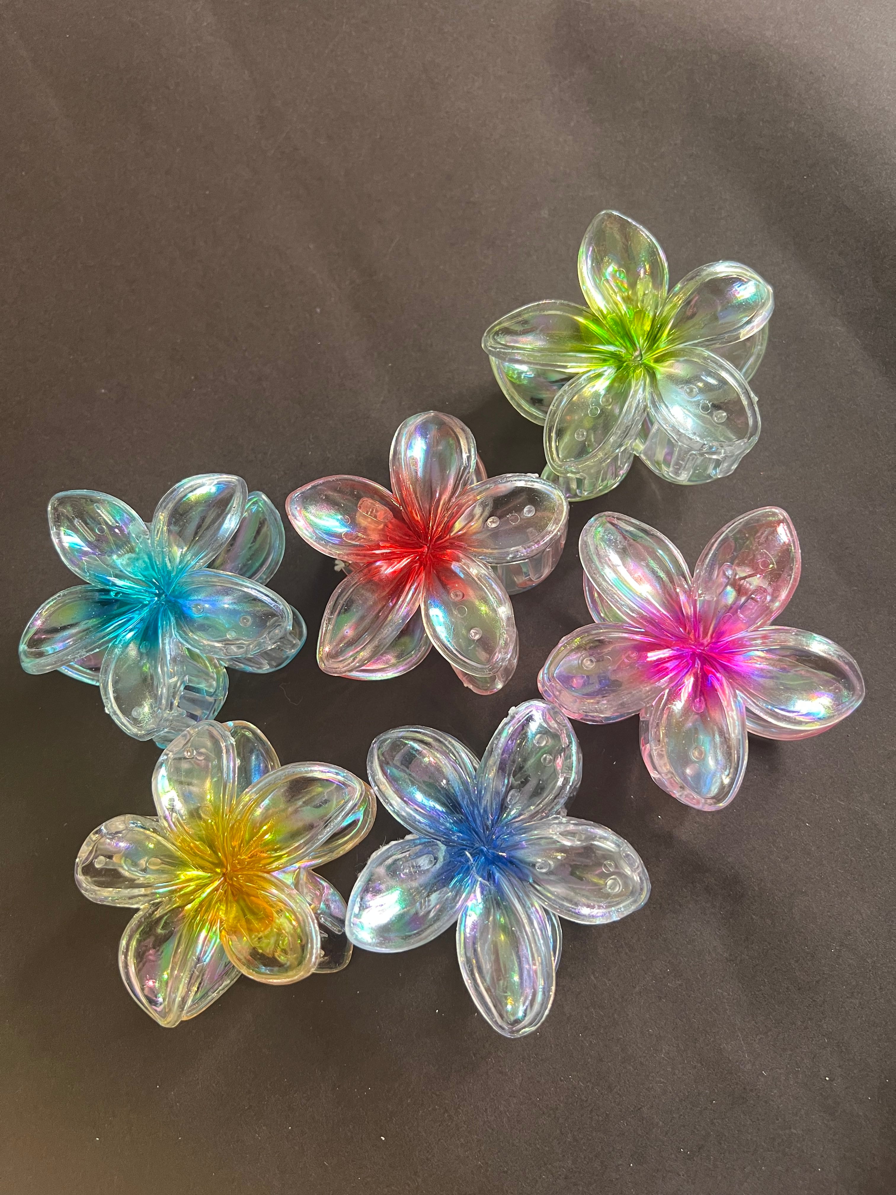 Holographic Flower Clips