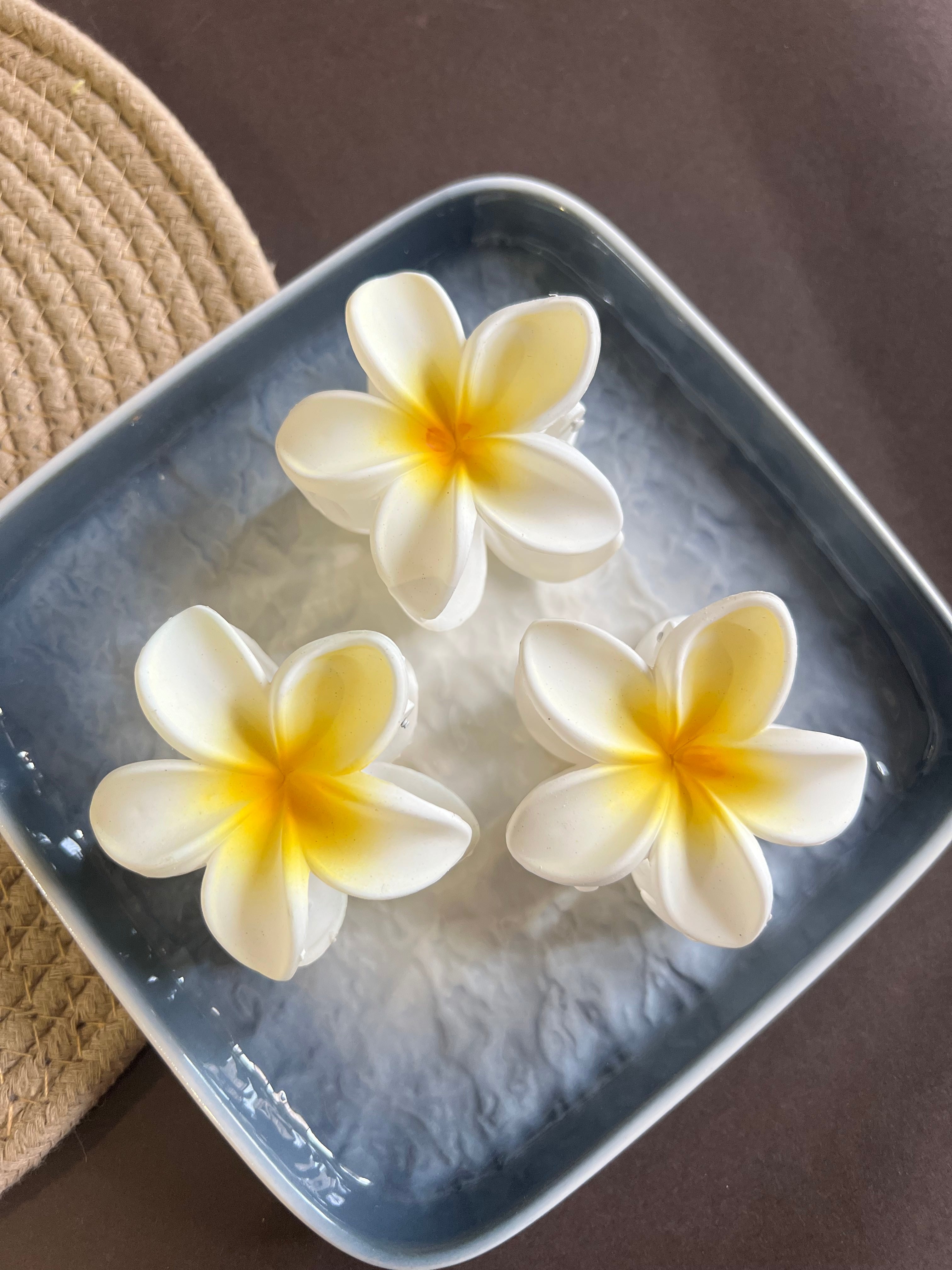 Classic White Flower Clips