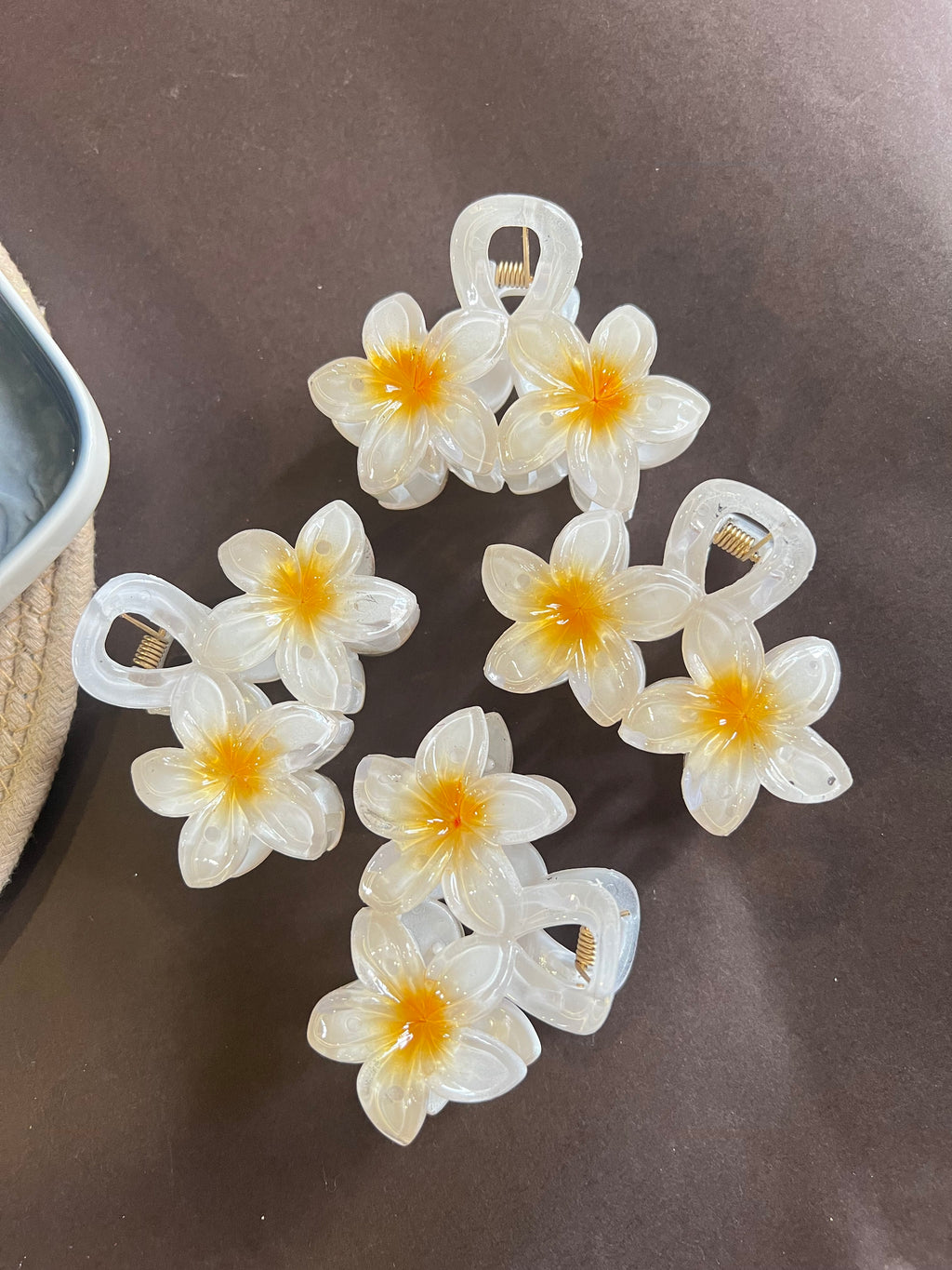 Pearl Shine Flower Clips