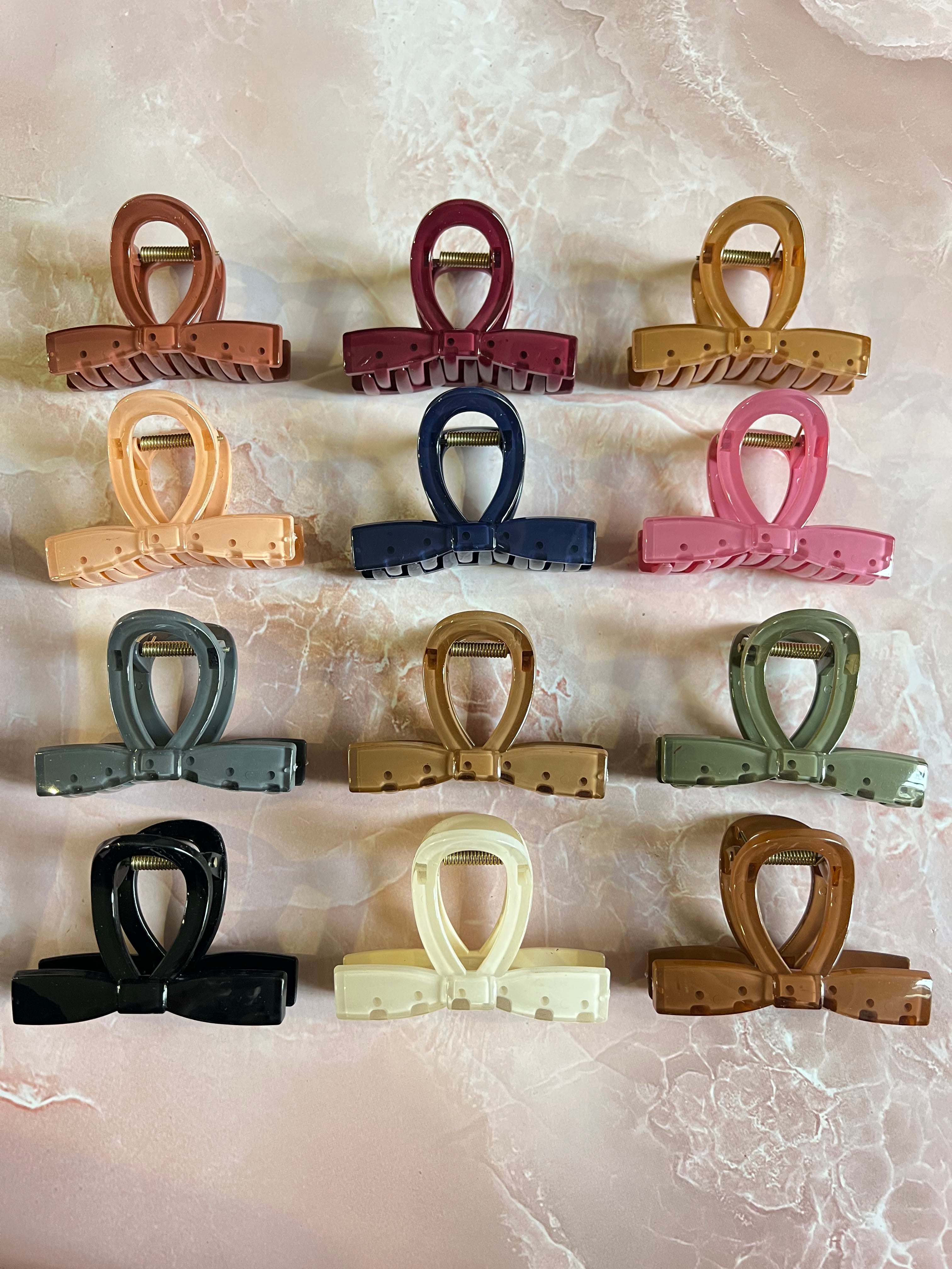 Glossy Bow Hair Clips