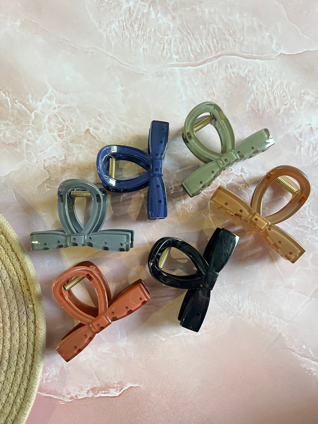 Glossy Bow Hair Clips