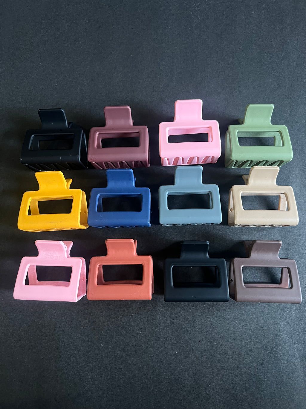 Matte Rectangle Hair Clips