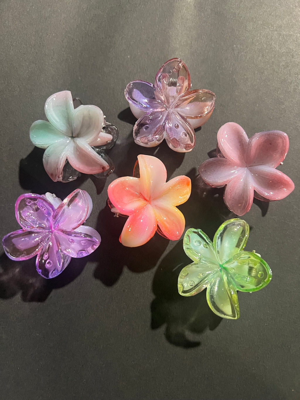 Ombre Blossom Hair Clips