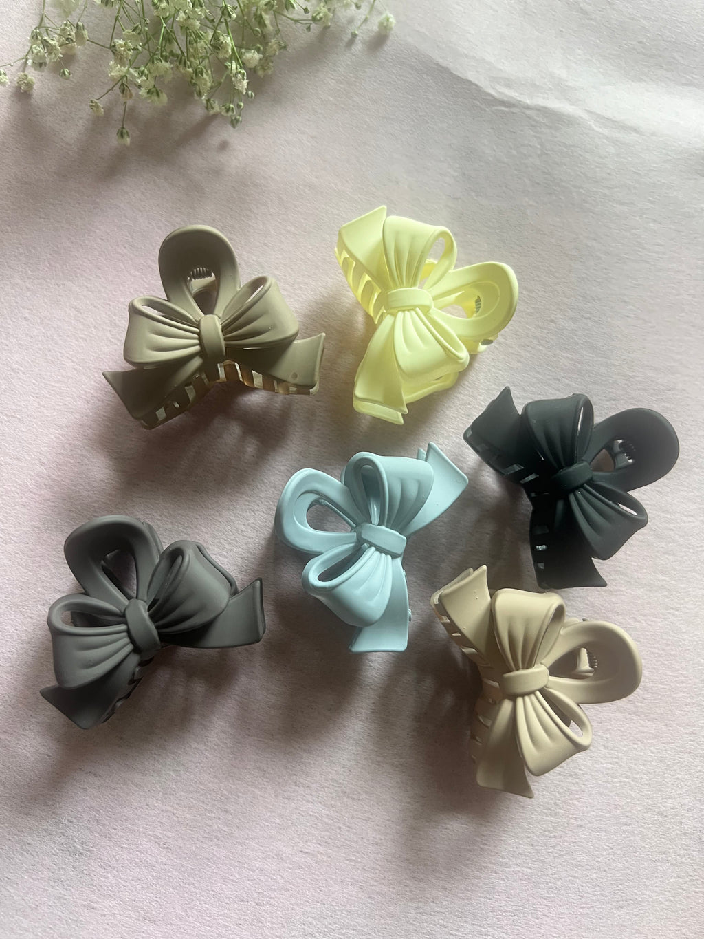 Matte Bow Hair Clips