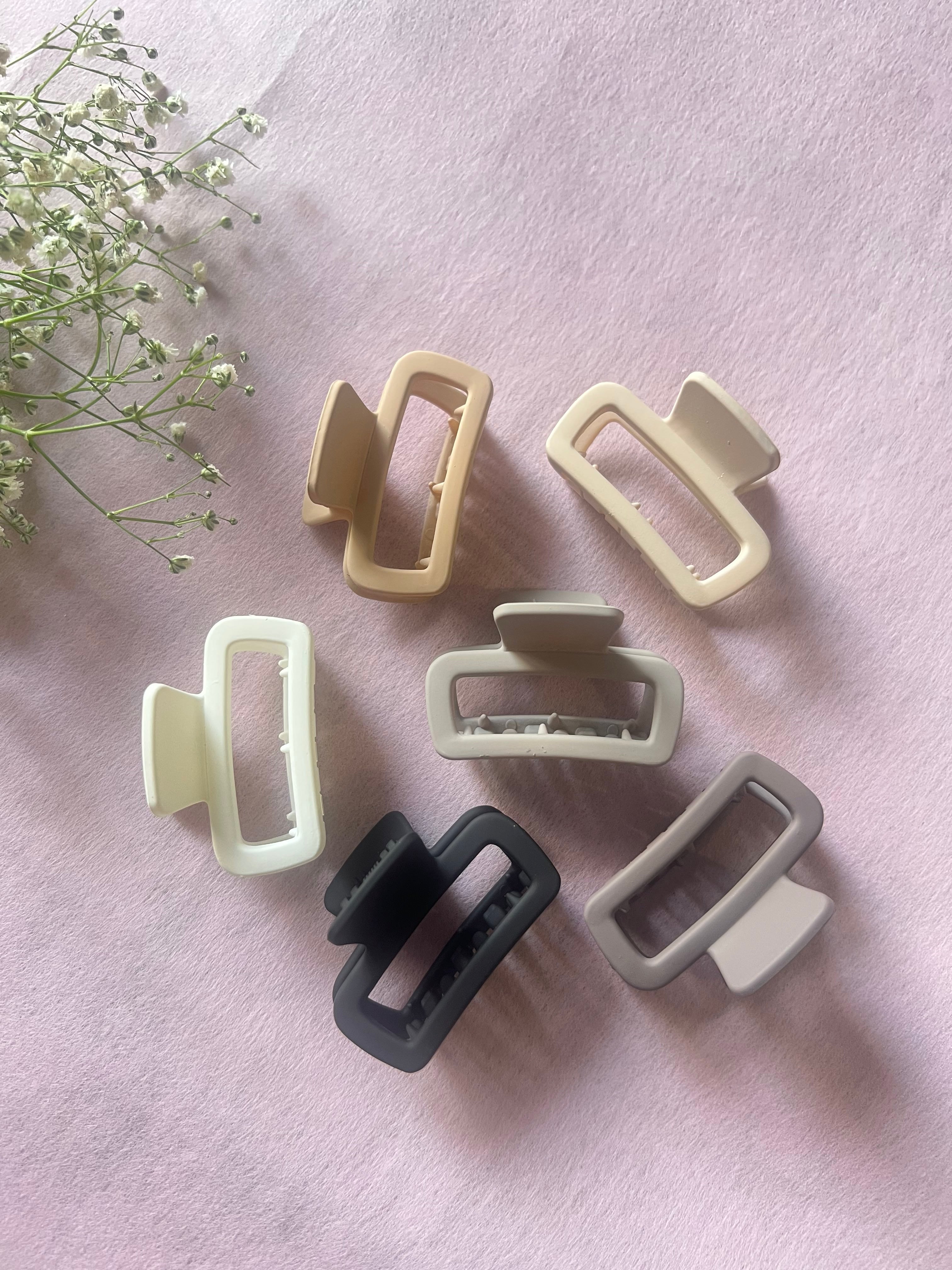 Matte Square Rectangle Hair Clips