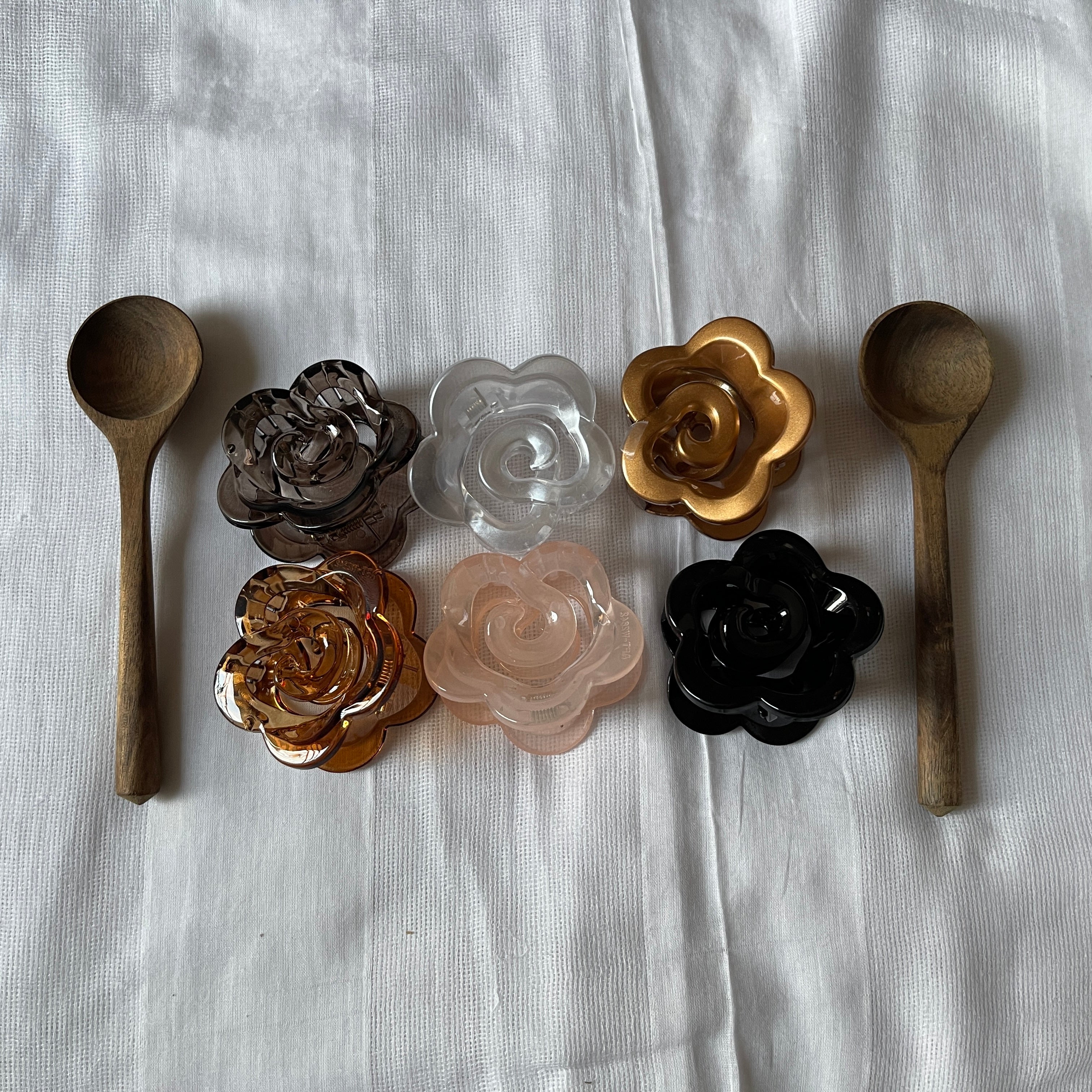Rose Blossom Hair Clips