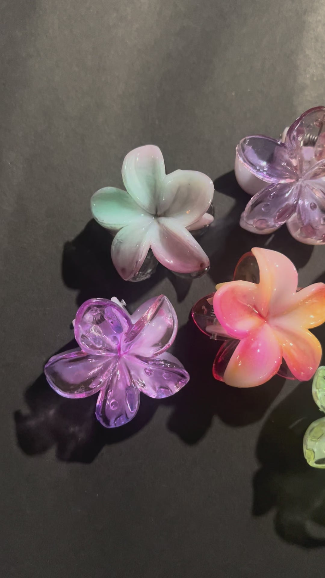 Ombre Blossom Hair Clips