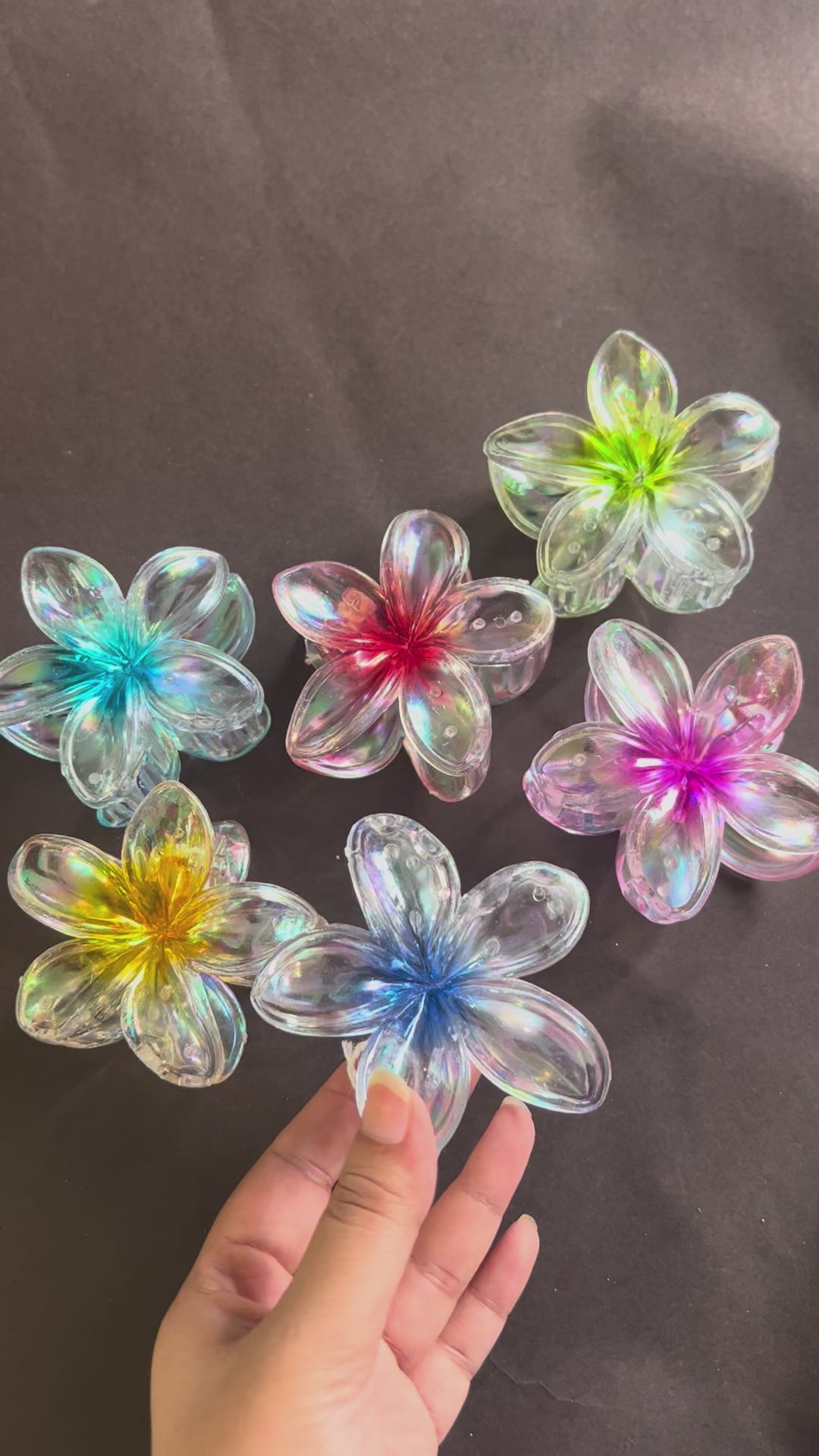 Holographic Flower Clips